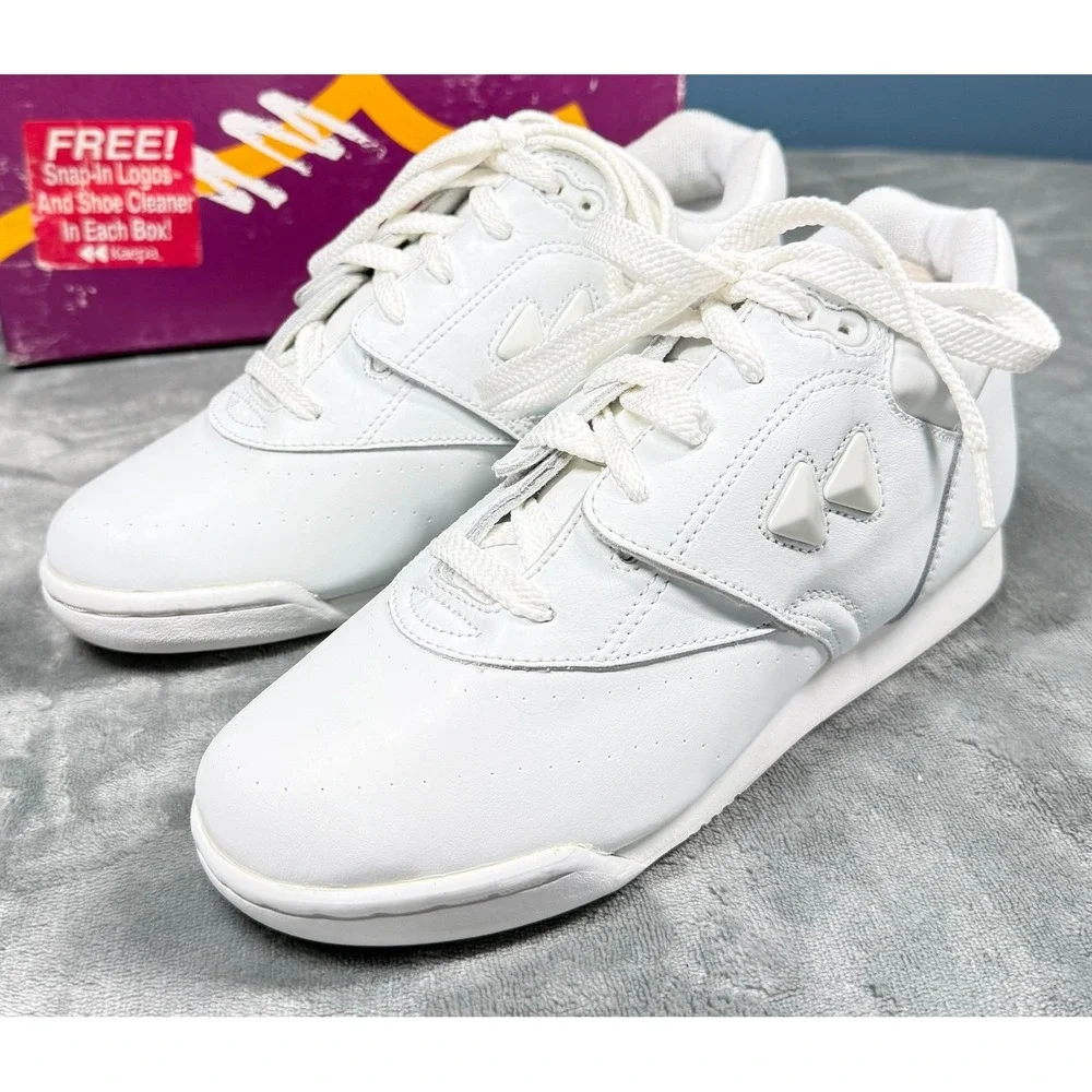 Kaepa Shoes Womens 7.5 White Snap-In Logos Vintage 90s Cheer Sneakers 8822